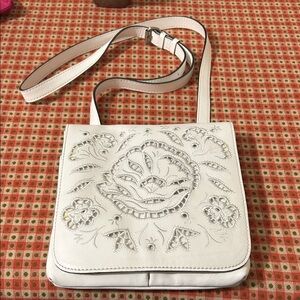 Patricia Nash White Floral Crossbody Bag